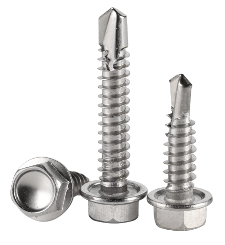 SCREW SDM HEX BARE SS 304 12-14 X 20